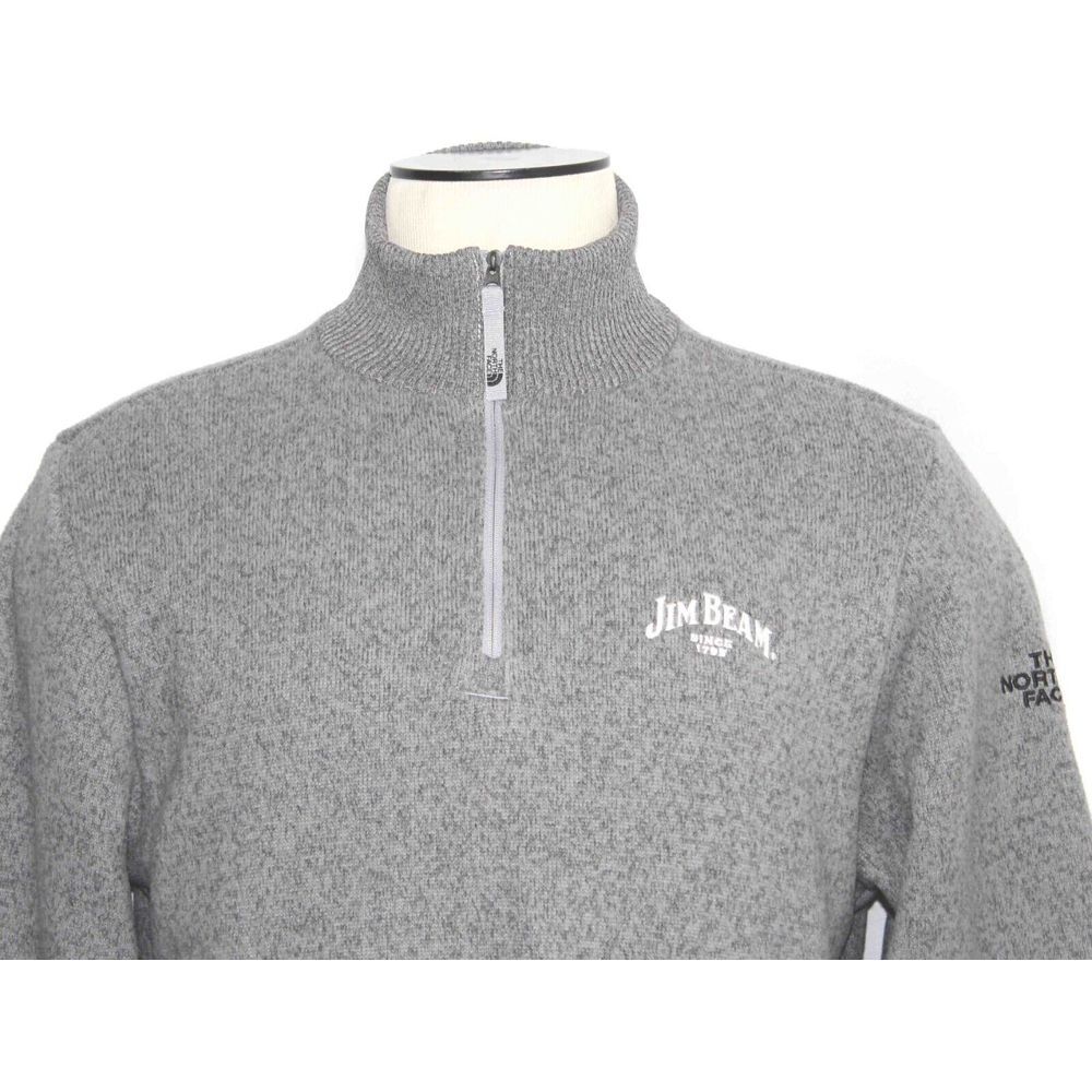 North Face Gray L/S Full-Zip Fleece‎ Jacket Jim Beam Embroidered Mens Size M - Picture 2 of 7